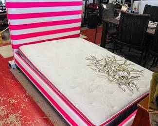 Pink Bed Frame and mattress 