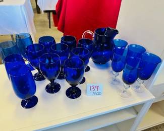 Blue Glass Dishes 
