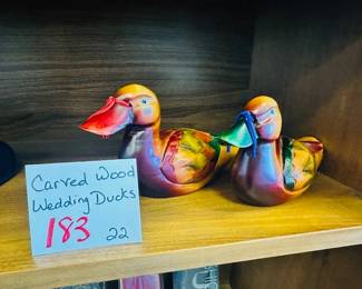 Carved wood wedding ducks 