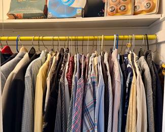Men's shirts and suits. Vintage sporting equipment 