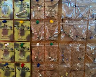 Brand new body jewelry, nose rings, eyebrow, belly button, tongue piercings 