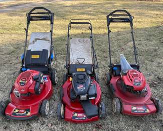 Toro Recycler lawn mowers. Working