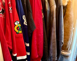 Sports jerseys and vintage coats