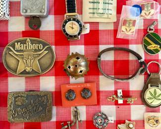 Vintage belt buckles and jewelry 