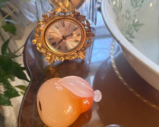 Murano Italian Glass and vintage table clocks