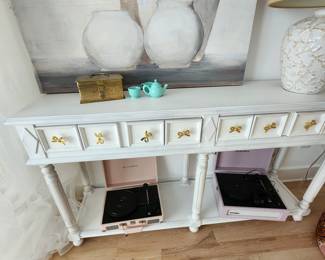 Console Table with Bow Drawer Pulls