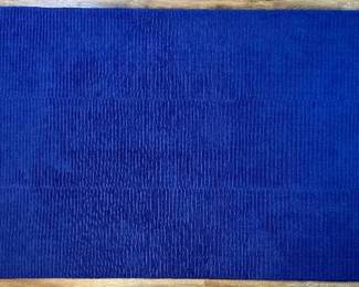 Handmade Royal Blue Casual Stripe Area Rug