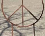 Peace Sign Iron Yard Art
