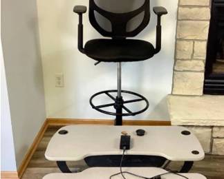 VersaDesk Power Pro Electric Height Adjustable Standing Desk Converter with Adjustable Height Desk Chair