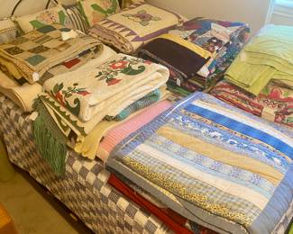 Dozens of quilts, antique and vintage