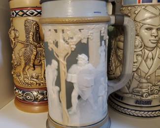 Antique Mettlach Cameo German Beer Stein, late 1800 to early 1900, *reserve pricing*