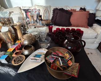 Vintage Barware: Ruby glass, MCM brass, and more!