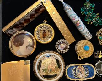 Estate Jewelry: Powder compacts, automatic lighter, and more!