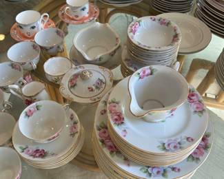 Ladies That Lunch Pink Rose Tea Set