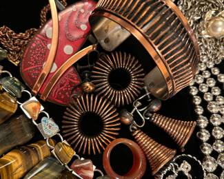 Estate Jewelry: Copper, Tigers Eye, Enamel and more!