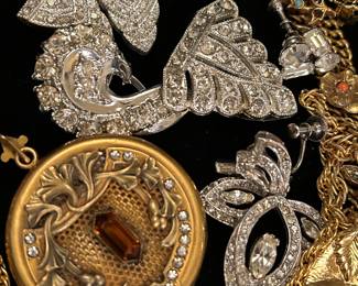 Estate Jewelry: Rhinestones, Collar Clips, Shoe Clips, Art Deco and more