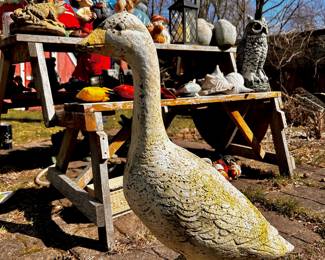 Concrete porch goose : )