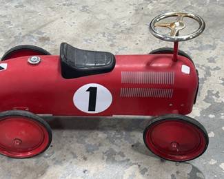 Red Metal Ride On Race Car