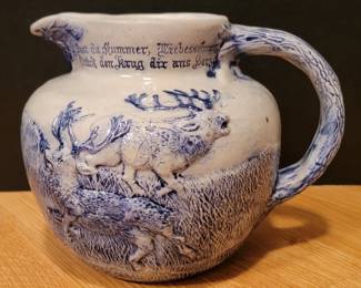 Antique White's Pottery Utica Stoneware Hunting Scene Pitcher
https://ctbids.com/estate-sale/34628/item/3898333/Antique-White-s-Pottery-Utica-Stoneware-Hunting-Scene-Pitcher