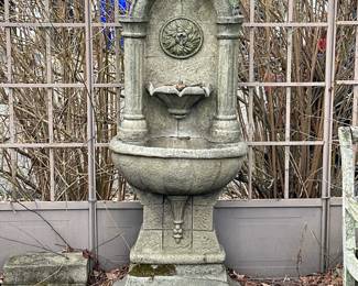 LARGE COMPOSITION GARDEN FOUNTAIN | Composition outdoor garden fountain. -  h. 64 x w. 26 x d. 20 in
