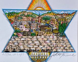 CHARLES FAZZINO (American b.1955) ARTWORK | A Star of Light. Mixed media. 11 x 10 in. sight. Signed, titled, and numbered “182/250” on bottom. - h. 19.5 x w. 18 in (Frame)