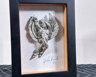 FALLEN ANGEL FIGURE | Framed Fallen Angel figure in shadow box, signed & dated ‘93. - h. 8.25 x w. 6.25 in
