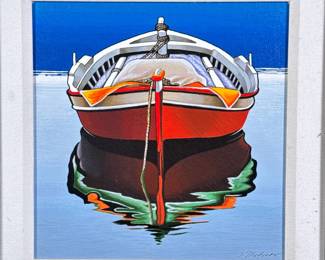 IGOR MEDVEDEV (Ukrainian/Russian 1931-2015) SERIGRAPH | Beloved. Serigraph on canvas . 123 x 12 in. Canvas. Signed lower right, labeled on verso - h. 21 x w. 21 in (Frame)