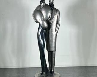 AUSTIN SCULPTURE CLAUDE LECLERC SCULPTURE | Claude LeClerc AP 34402 “L’Etoile” metal sculpture by Austin Sculpture - h. 23.5 x w. 7 x d. 6 in
