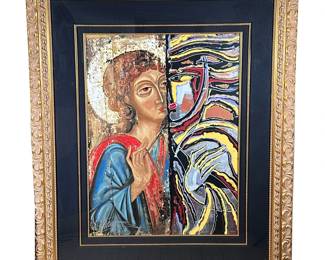 MARTIROS MANOUKIAN (Armenian b. 1947) SERIGRAPH | Yesterday/Today. Serigraph. 36.5 x 27.5 in. sight. Signed & numbered “79/295” on bottom, titled on verso. - h. 57 x w. 48 in (Frame)
