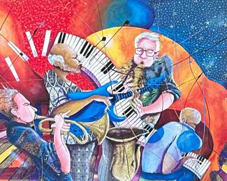 MARCUS GLENN (American b. 1968) SERIOLITHOGRAPH | It’s Poppin Baby, Can You Feel It? Seriolithograph. 18 x 23.5 in. sight. Signed lower right, labeled on verso - h. 28 x w. 33.5 in (Frame)
