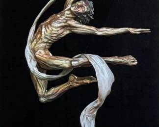 ANDREW DEVRIES (b.1957) PHOTOGRAPH | Dancer. Photograph print of sculpture. 20 x 16 in. sight. Labeled on verso -  h. 27 x w. 23 in (Frame)