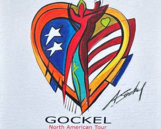 (2pc) ALFRED GOCKEL (German, b. 1952) PRINTS | Heart of Faithfulness & Heart of Solidarity. 11 x 10.5 in. sight. Print. Both signed, titled, and numbered “27/120” on bottom, labeled on verso. - h. 26 x w. 25 in (Frame)
