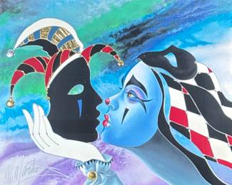 MARTIROS MANOUKIAN (Armenian b. 1947) LITHOGRAPH | Reflective Love. Lithograph print
23 x 29 in. sight. Signed & Numbered “HC 15/40” on bottom. - h. 43 x w. 49 in (Frame)
