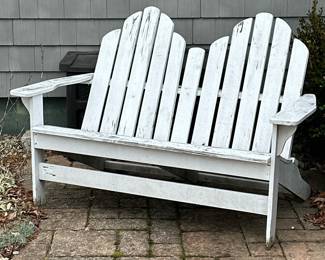 DOUBLE ADIRONDACK CHAIR BENCH | Adirondack chair style bench with 2 curved backs. - h. 38 x w. 57.5 x d. 32 in