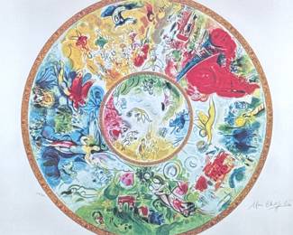 Marc Chagall (1887-1985), PRINT | Ceiling of The Paris Opera. Print. 24 x 28 in. sight. Signed in the plate (printed) lower right, numbered “461/500” lower left. - h. 37.25 x w. 41.25 in