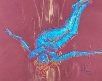 ANDREW DEVRIES (b. 1957) ARTWORK | Falling
Pastel on paper. 18 x 24 in. Sight. Signed & dated “2010” lower right. - h. 29 x w. 35 in (Frame)
