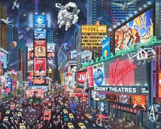 ALEXANDER CHEN (Chinese b. 1952) SERIOLITHOGRAPH | Times Square Panorama. Seriolithograph. 12.5 x 18.5 in. Sight. Signed lower right, numbered “21/2250” and labeled on verso - h. 25.5 x w. 31.5 in (Frame)