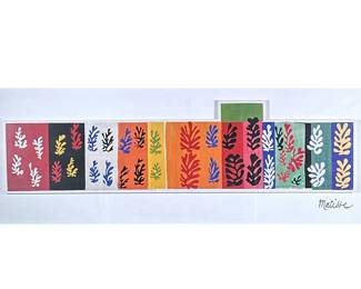 HENRI MATISSE (French 1869-1954) LITHOGRAPH | Composition (Les Veloures). Lithograph print. 9 x 35 in. Print. Signed lower right. - h. 16 x w. 40.5 in (Frame)
