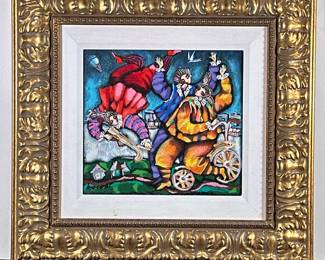 MICHAEL KACHAN (b. 1964) SERIGRAPH | Reverie
Embellished Serigraph. 11 x 12 in. canvas. Print signed lower left, labeled on verso. - h. 21.5 x w. 22.5 in (Frame)