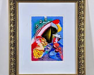 ZAMY STEYNOVITZ (Polish/Israeli 1951-2000) GICLEE | Holdiay Dreams. Giclee
11.75 x 8.5 in. Sight. Signed & numbered “317/350” -  h. 22.5 x w. 19.25 in (Frame)
