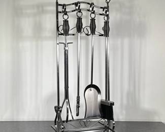 FIREPLACE TOOLS | Including: poker, brush, shovel. - h. 33 x w. 14 x d. 13 in

