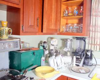 Kitchen Aid Mixer, Bread Box, Ninja