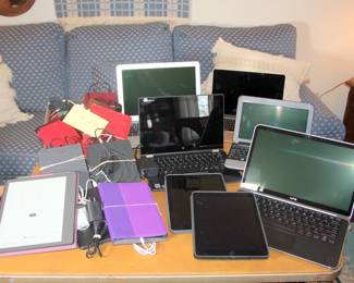 Kindles, iPads, Apple Laptops, Dell Laptops