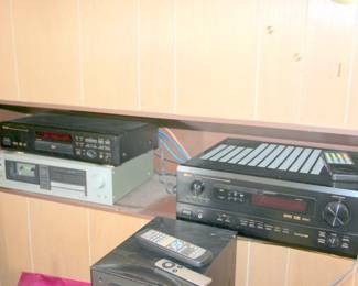 Kenwood Tape Deck, Denon Receiver, Denon DVD Player