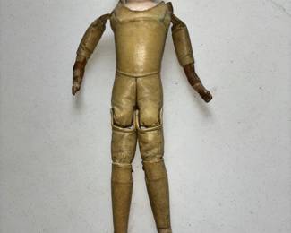 Unique Antique leather clothed doll 