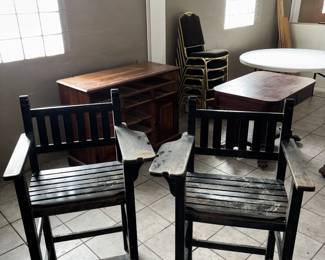 Antique Billiards spectator chairs 