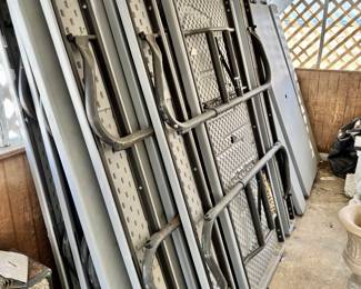 Outdoor collapsible picnic tables! Ideal for extra space and guests! 