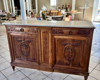 Hand Carved antique two door marble top beautiful show piece 