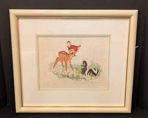 Limited Edition Frank Thomas Bambi an Unusual Flower Lithograph. 

Numbered 274 and includes the documents.

The frame measures 18” x 20.5”.