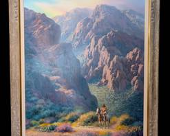  Large Native American Oil on Canvas Painting by Charles H. Pabst.

The frame measures 44” x 55”